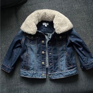 SPLENDID jean jacket with fur collar EUC
